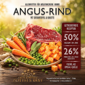 Angus-Rind mit Süßkartoffel & Karotte