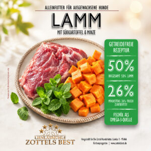 Lamm mit Süßkartoffel & Minze