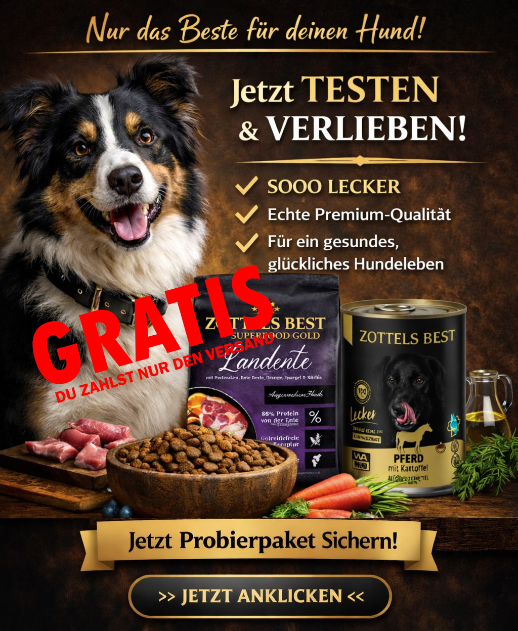Test PREMIUM Hundefutter. Du zahlst nur den Versand.