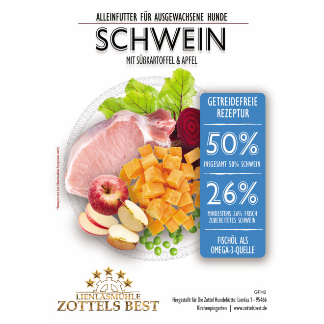 Schwein mit Süßkartoffel & Apfel
