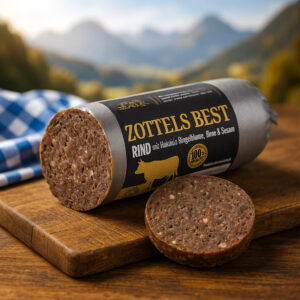 Hundewurst "Rind mit Hokkaido, Ringelblume, Birne & Distelöl"