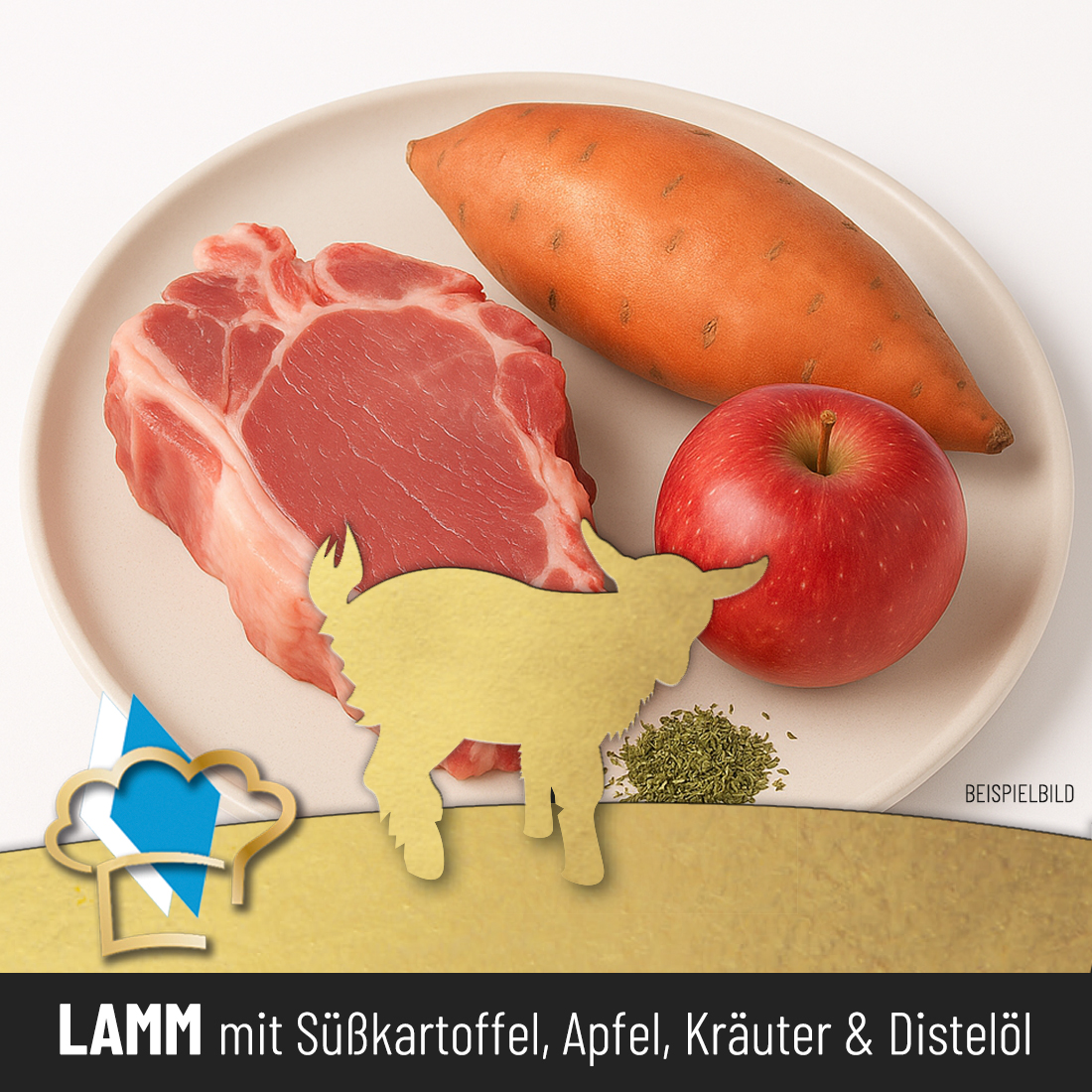 Hundewurst "Lamm mit Süßkartoffel, Apfel, Kräuter & Distelöl" – Bild 2