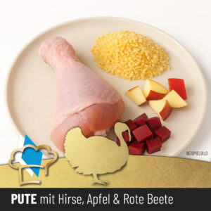 Hundewurst "Pute mit Hirse, Apfel & Rote Beete"